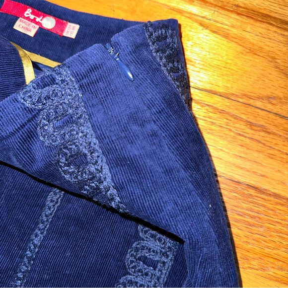 Boden Women's Corduroy Lace Embroidered A Line Mini Skirt Blue 8 Boho Crochet - Picture 7 of 7